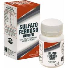 SULFATO FERROSO 200MG HENFER COM 50 COMPRIMIDOS