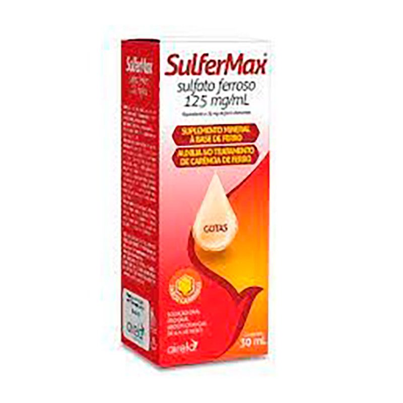 SULFERMAX SULFATO FERROSO GOTAS AIRELA COM 30ML