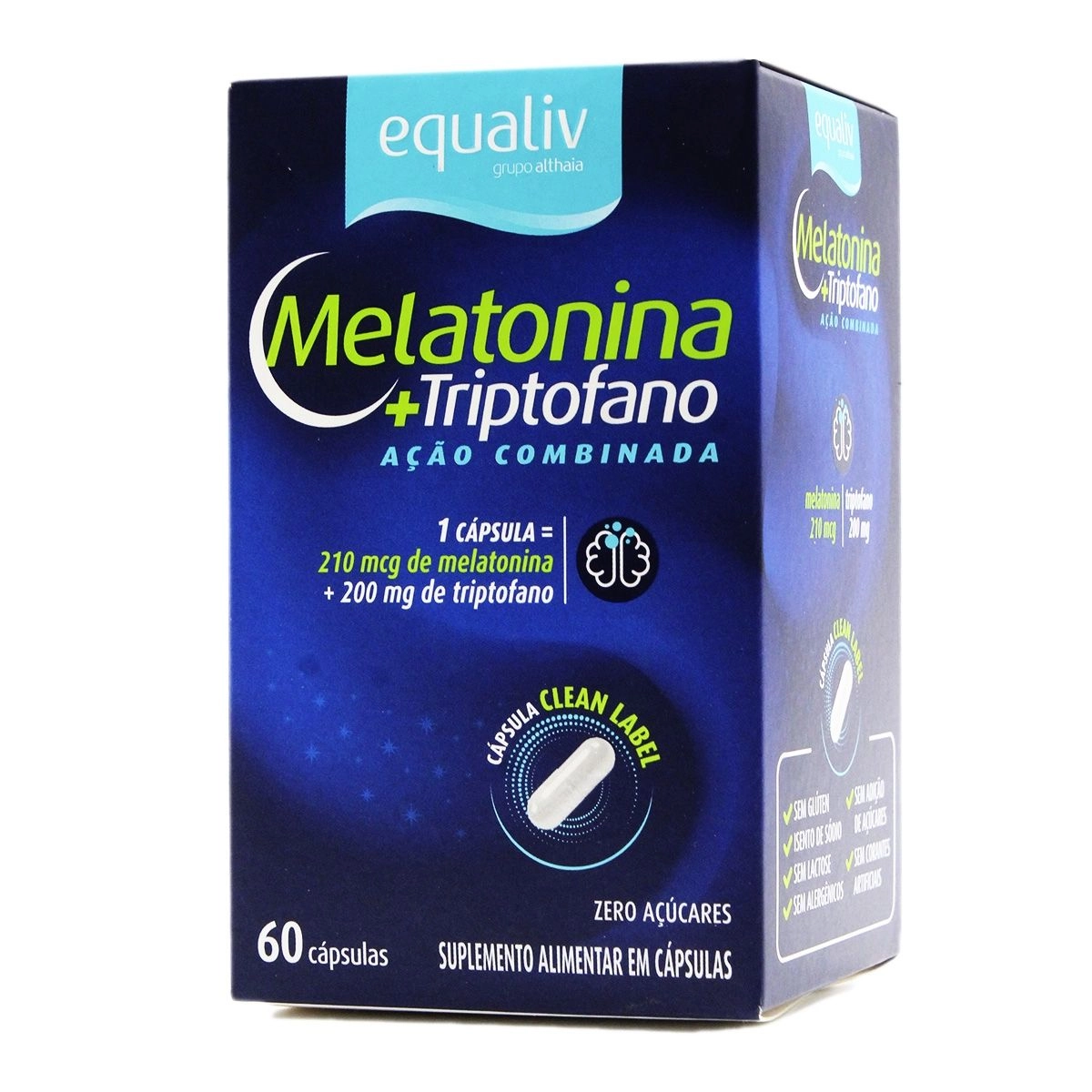 SUPLEMENTO ALIMENTAR EQUALIV MELATONINA E TRIPTOFANO COM 60 CAPSULAS
