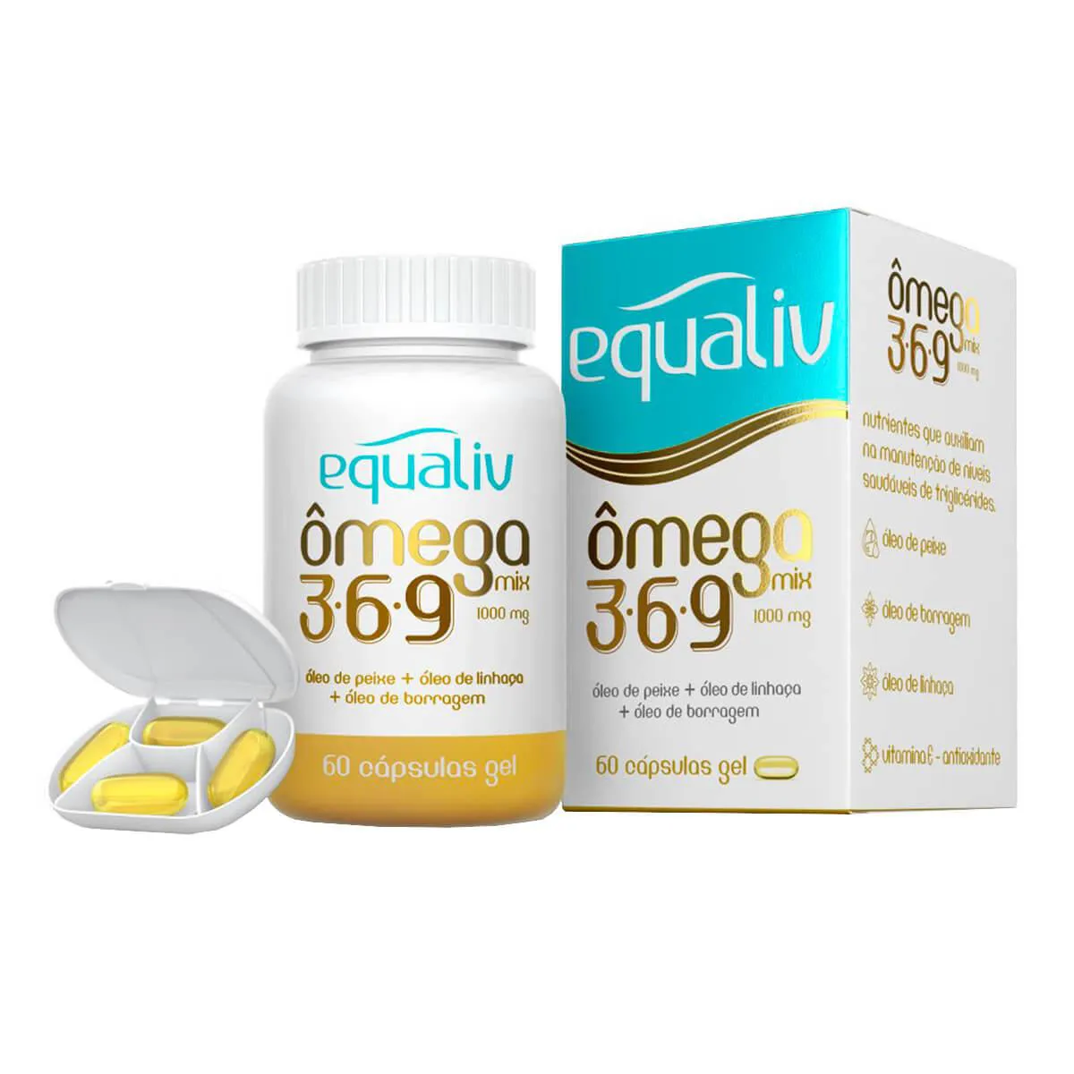 SUPLEMENTO ALIMENTAR EQUALIV OMEGA MIX COM 60 CAPSULAS