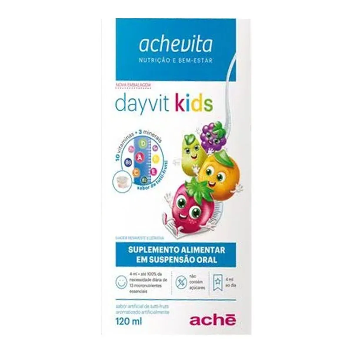 SUPLEMENTO VITAMINICO DAYVIT KIDS FRASCO COM 120ML