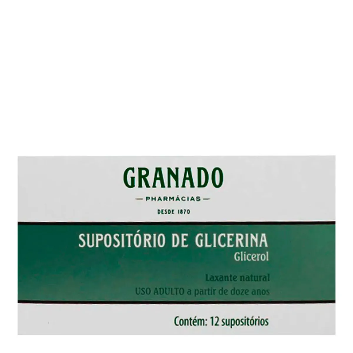 SUPOSITORIO DE GLICERINA GRANADO ADULTO COM 12 UNIDADES