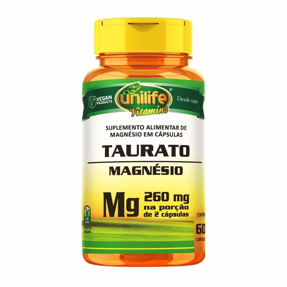 TAURATO DE MAGNESIO 620MG UNILIFE COM 60 CAPSULAS
