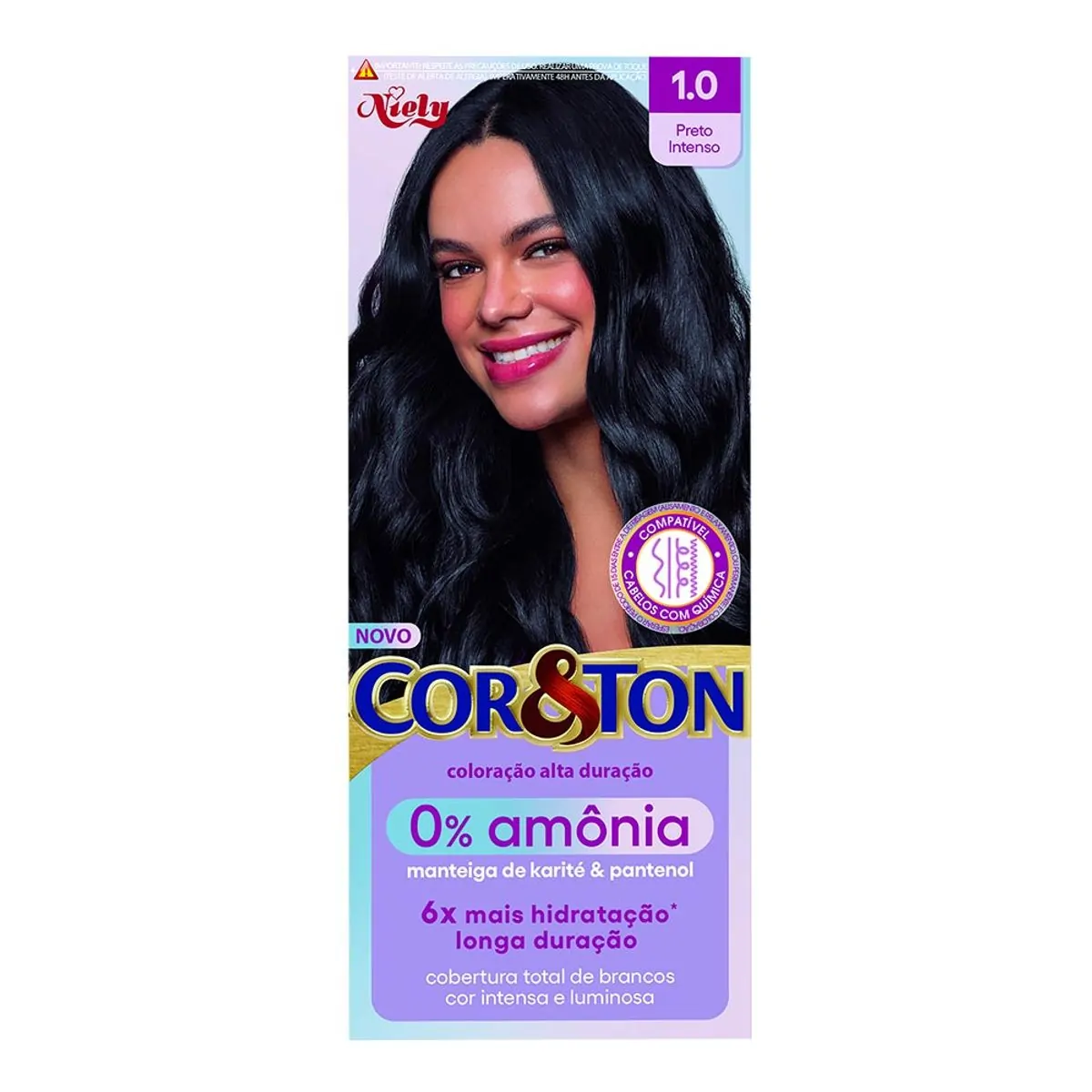 TINTURA COR E TON SEM AMONIA 1.0 PRETO INTENSO NIELY