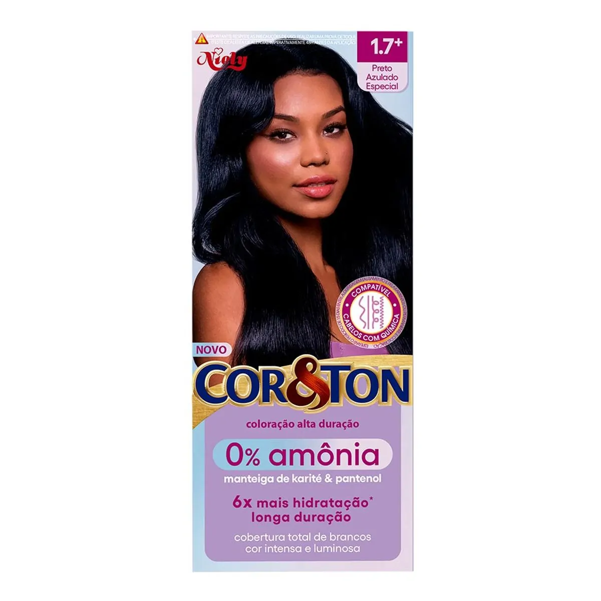 TINTURA COR E TON SEM AMONIA 1.7 PRETO AZUL ESPECIAL NIELY