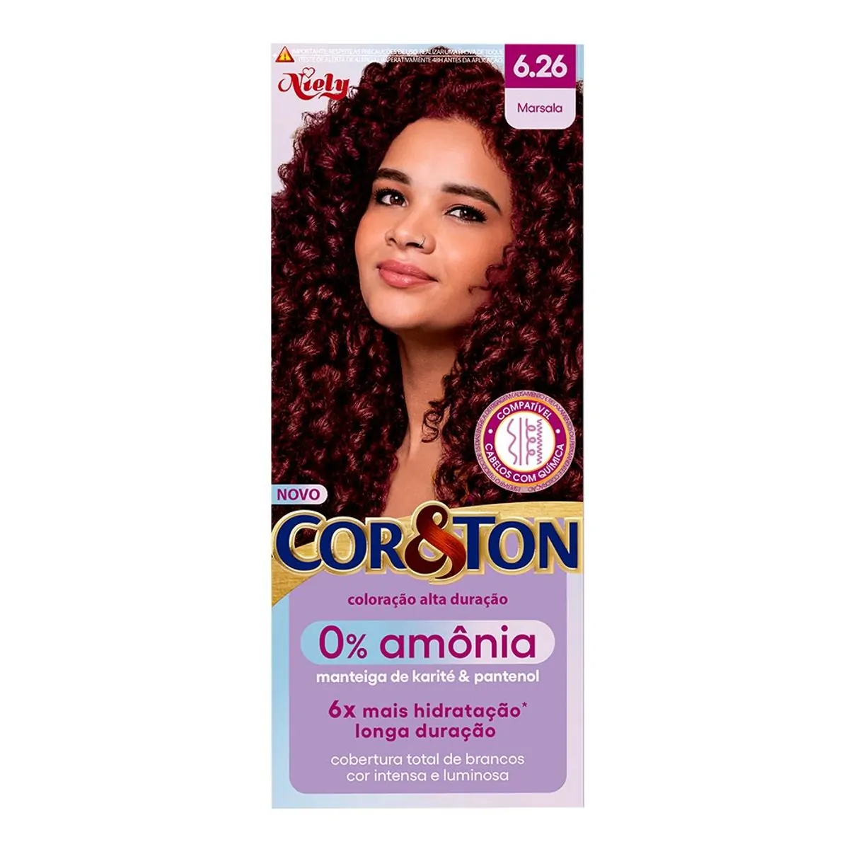 TINTURA COR E TON SEM AMONIA 6.26 MARSALA NIELY