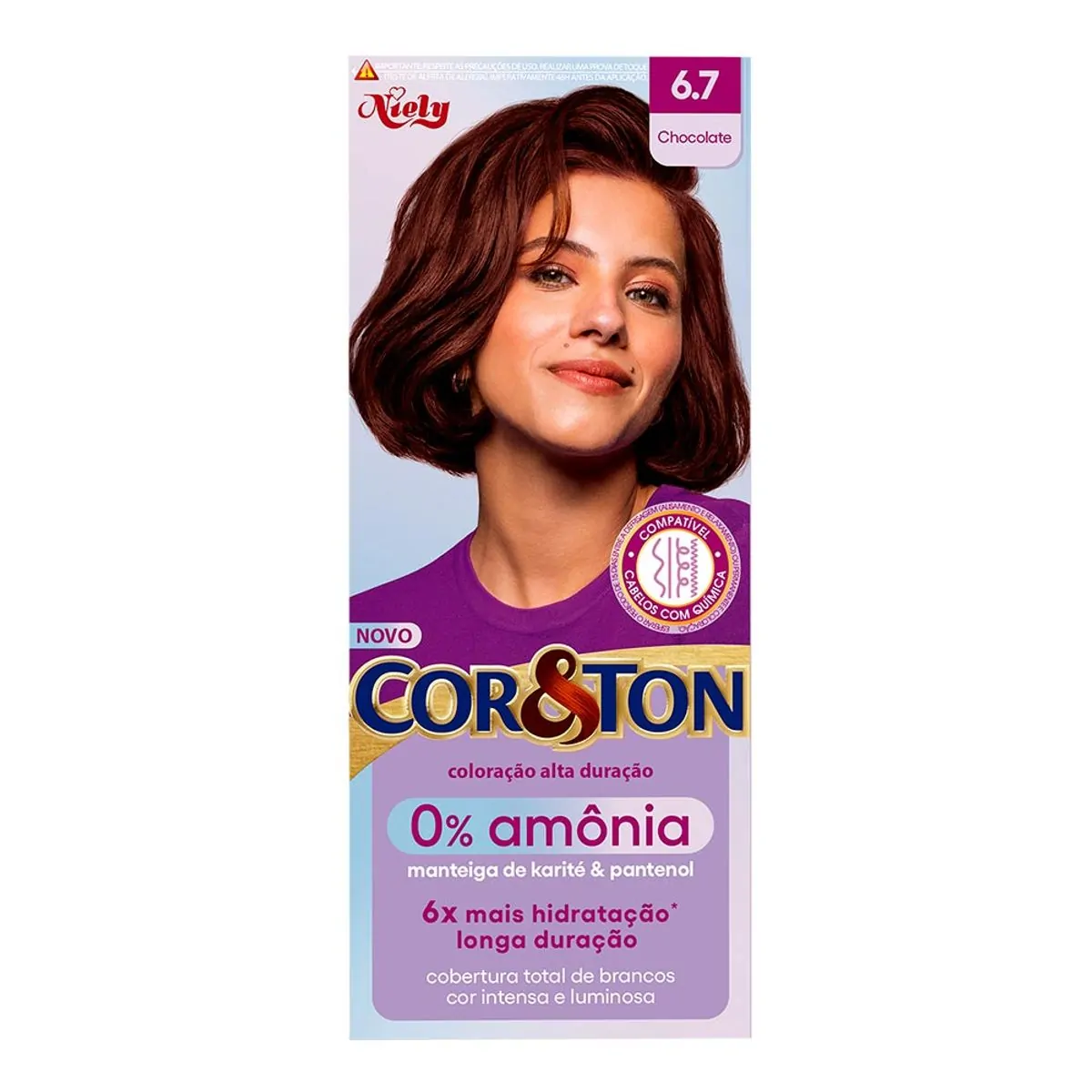 TINTURA COR E TON SEM AMONIA 6.7 CHOCOLATE NIELY