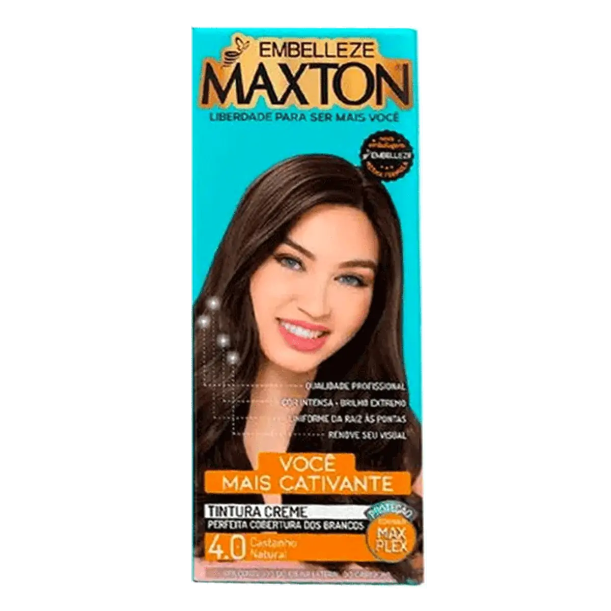 TINTURA CREME 4.0 CASTANHO NATURAL MAXTON EMBELLEZE