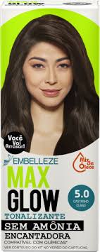 TINTURA MAXGLOW SEM AMONIA 5.0 CASTANHO CLARO MAXTON
