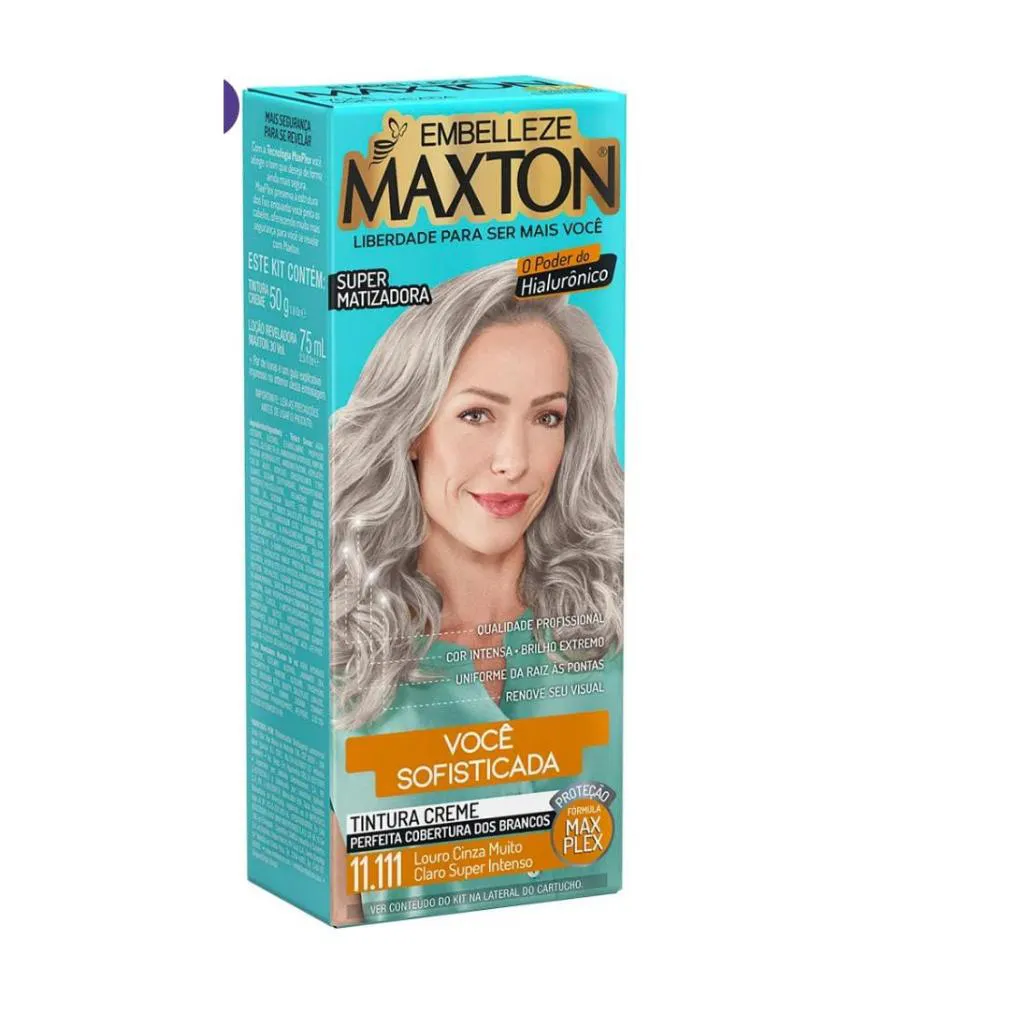 TINTURA MAXTON 11.111 LOURO CINZA MUITO CLARO SUPER INTENSO EMBELLEZE