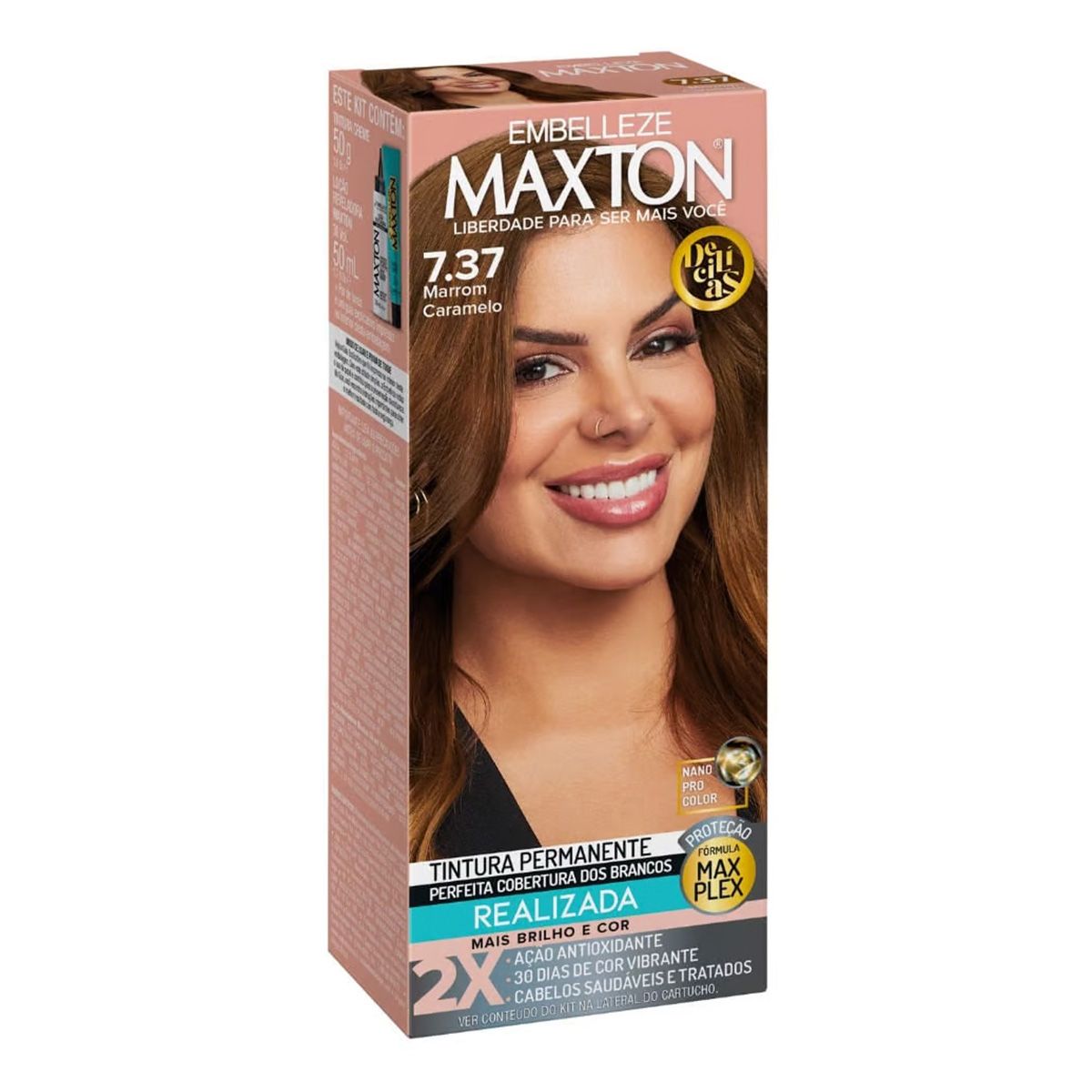 TINTURA MAXTON 7.37 MARROM CARAMELO MAXTON