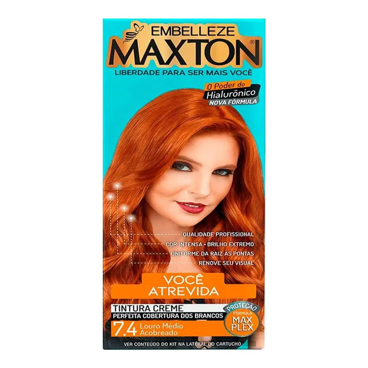 TINTURA MAXTON 7.40 LOURO MEDIO ACOBREADO EMBELLEZE