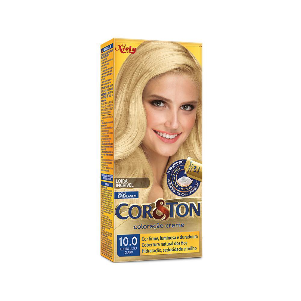 TINTURA PARA CABELO COR E TON NIELY 10.0 LOURO ULTRACLARO 125G