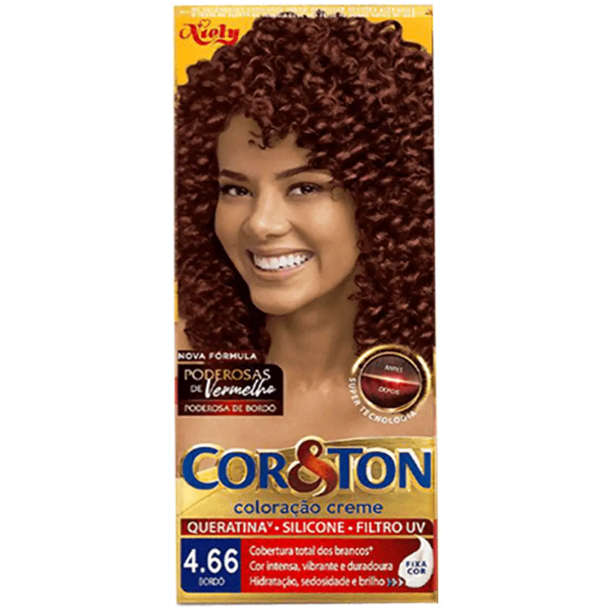 TINTURA PARA CABELO COR E TON NIELY 4.66 BORDEAUX 125G