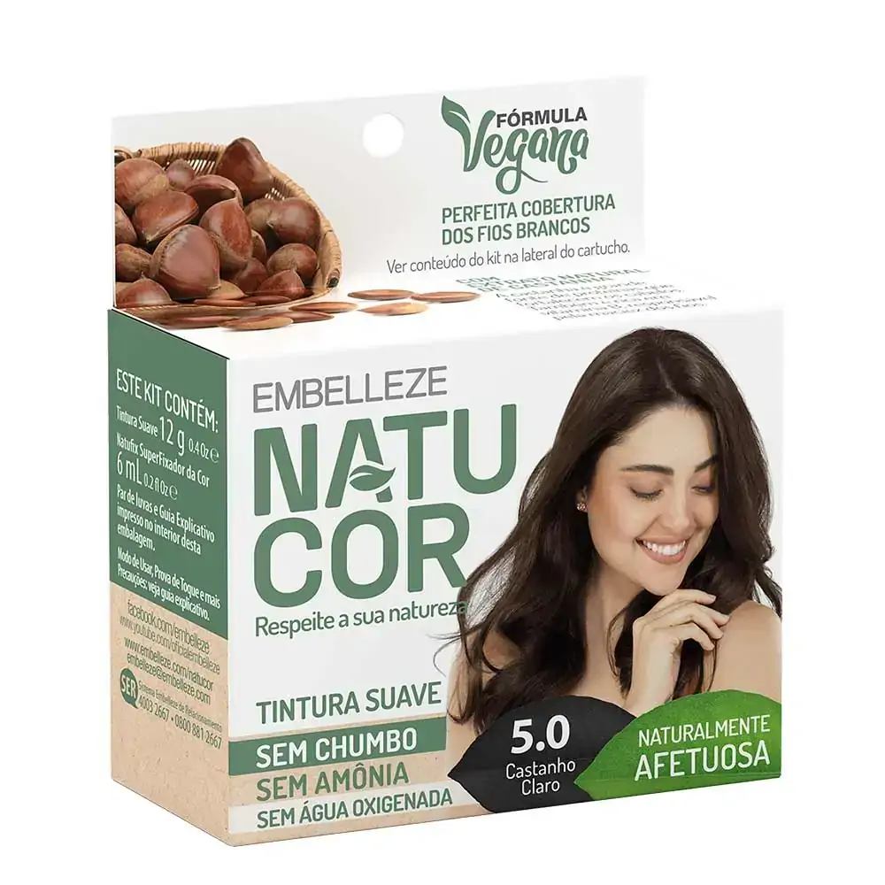 TINTURA PARA CABELO NATUCOR SUAVE NATU HAIR 5.0 CASTANHO CLARO