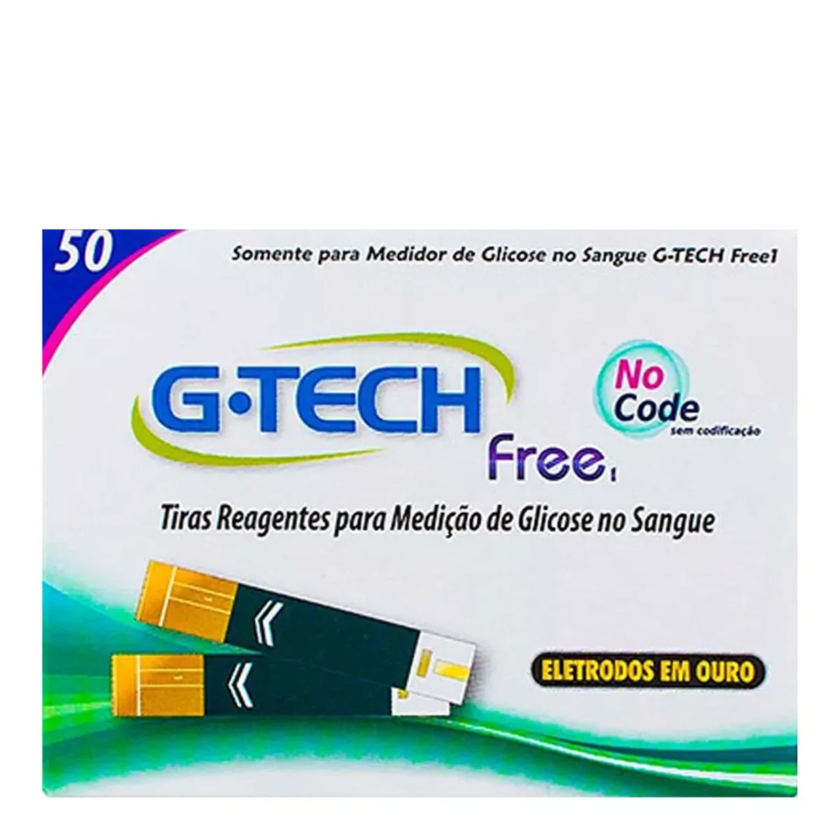 TIRA DE TESTE DE GLICOSE G-TECH FREE 1 COM 50 UNIDADES