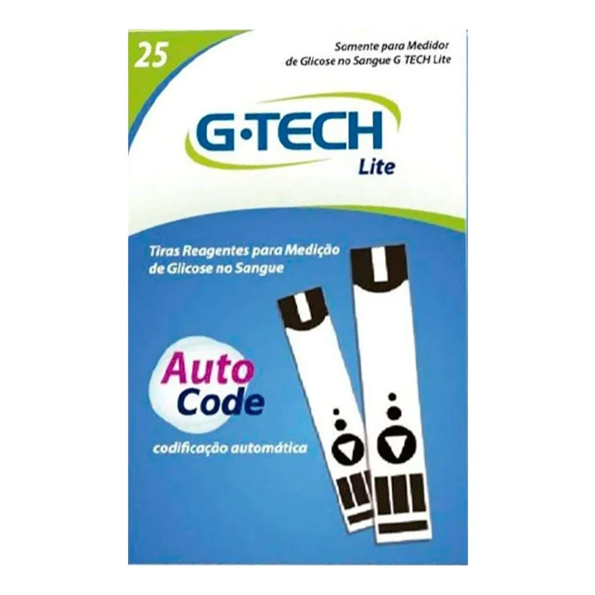 TIRAS PARA MEDIR GLICOSE G-TECH LITE COM 25 UNIDADES