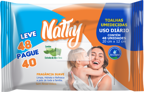 TOALHAS UMEDECIDAS NATHY COM 48 UNIDADES