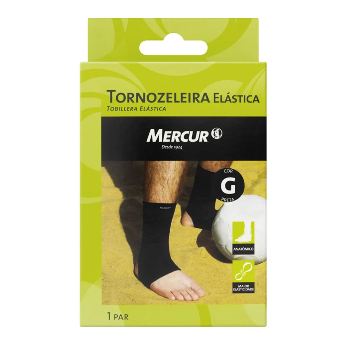TORNOZELEIRA ELASTICA PRETA TAMANHO G MERCUR