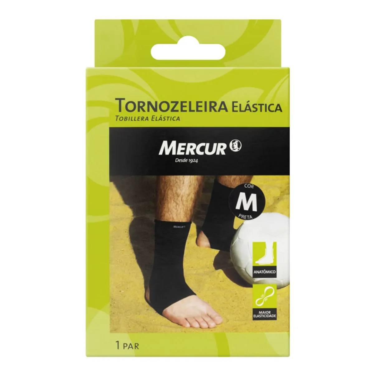 TORNOZELEIRA ELASTICA PRETA TAMANHO M MERCUR