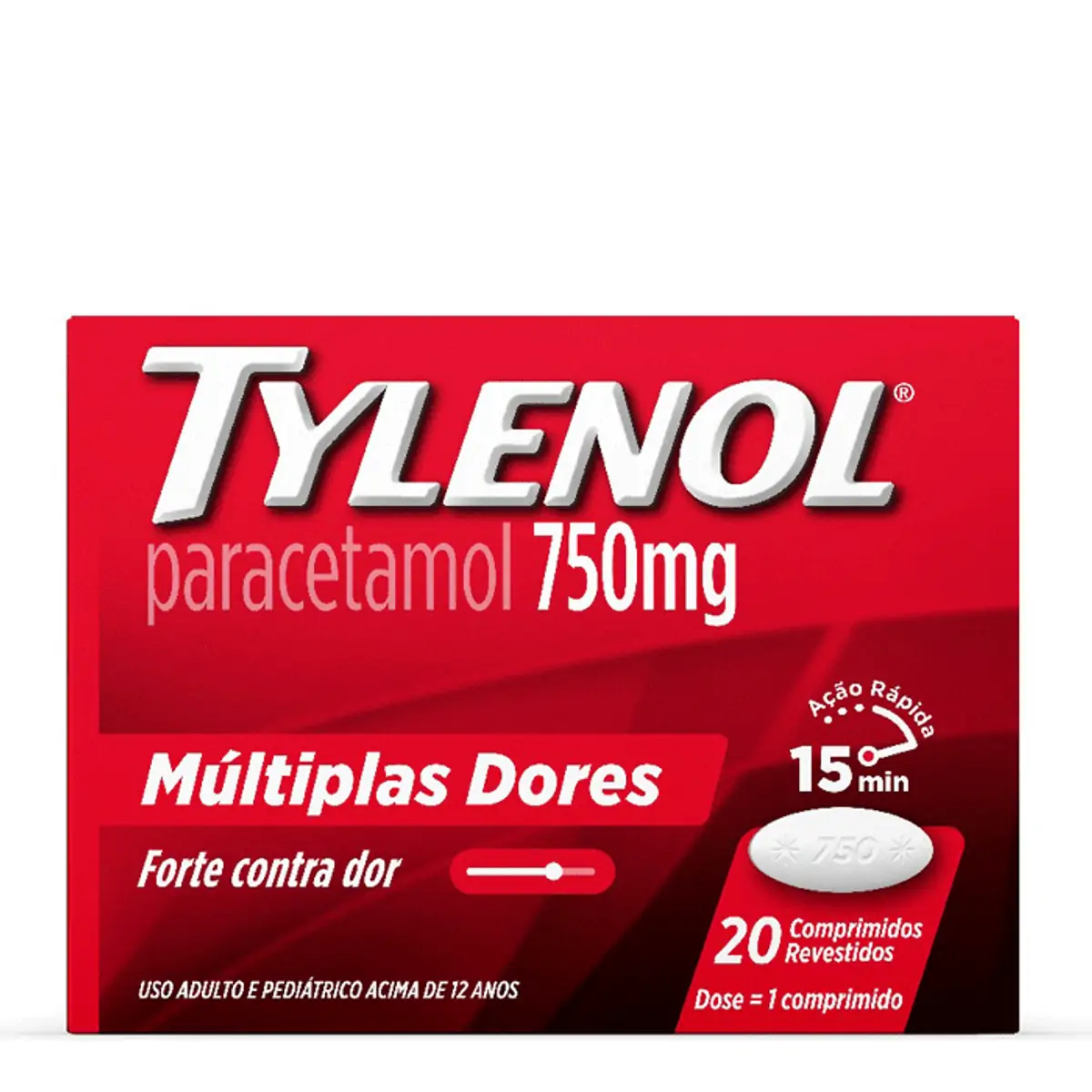 Thumbnail de TYLENOL 500MG JOHNSON & JOHNSON COM 20 COMPRIMIDOS REVESTIDOS