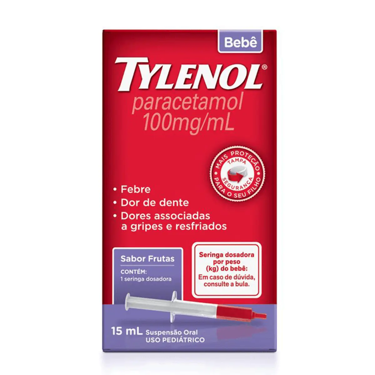 TYLENOL BEBE 100MG JANSSEN-CILAG SUSPENSAO ORAL GOTAS 15ML