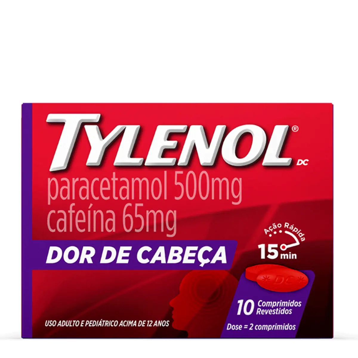 Thumbnail de TYLENOL DC 500+65MG JANSSEN-CILAG COM 10 COMPRIMIDOS