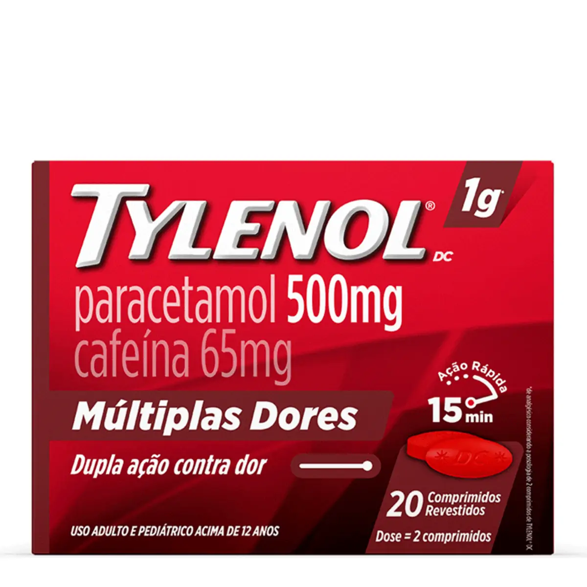 Thumbnail de TYLENOL DC 500+65MG JOHNSON & JOHNSON COM 20 COMPRIMIDOS REVESTIDOS