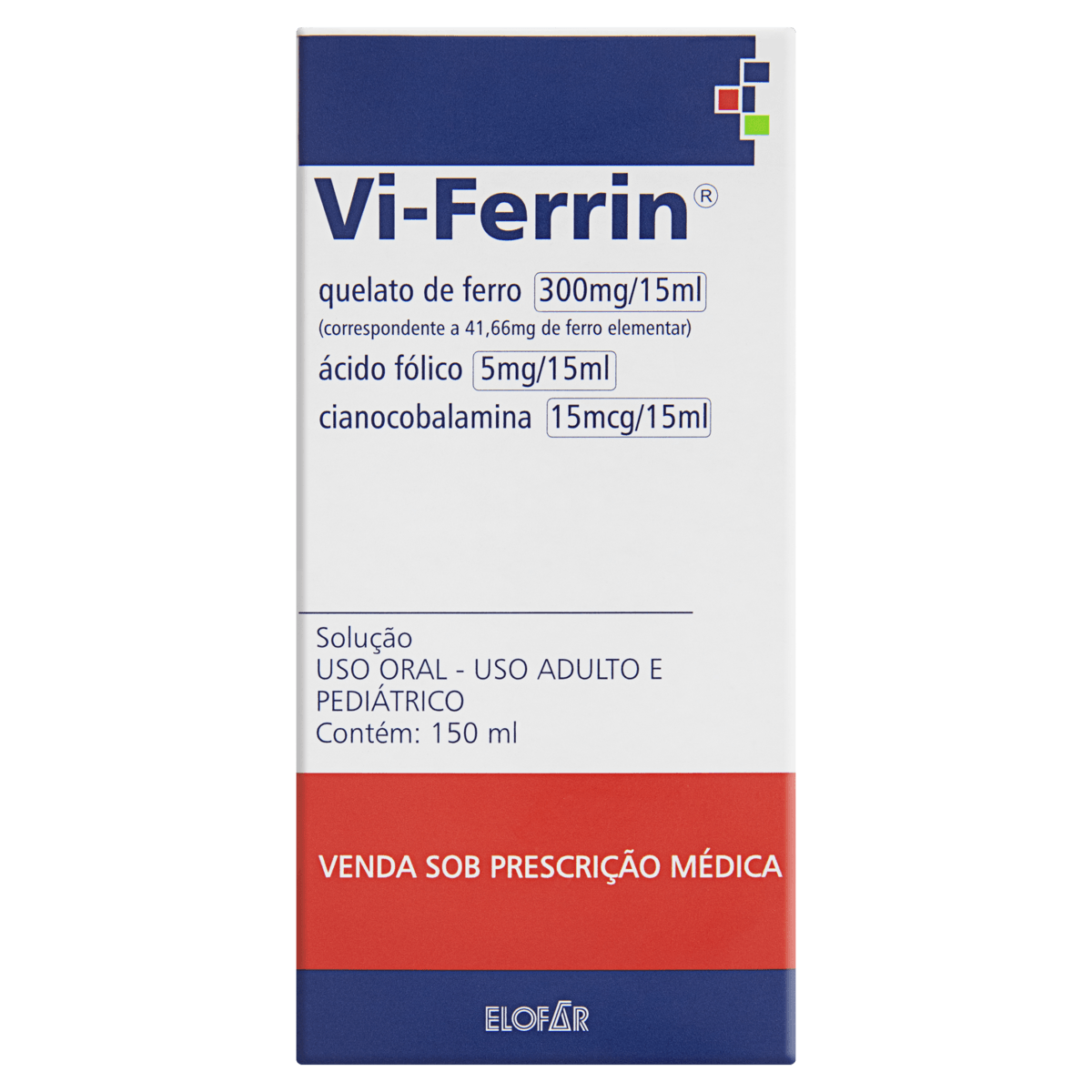 VI-FERRIN 20+0.333+1.0MCG ELOFAR ELIXIR 150ML