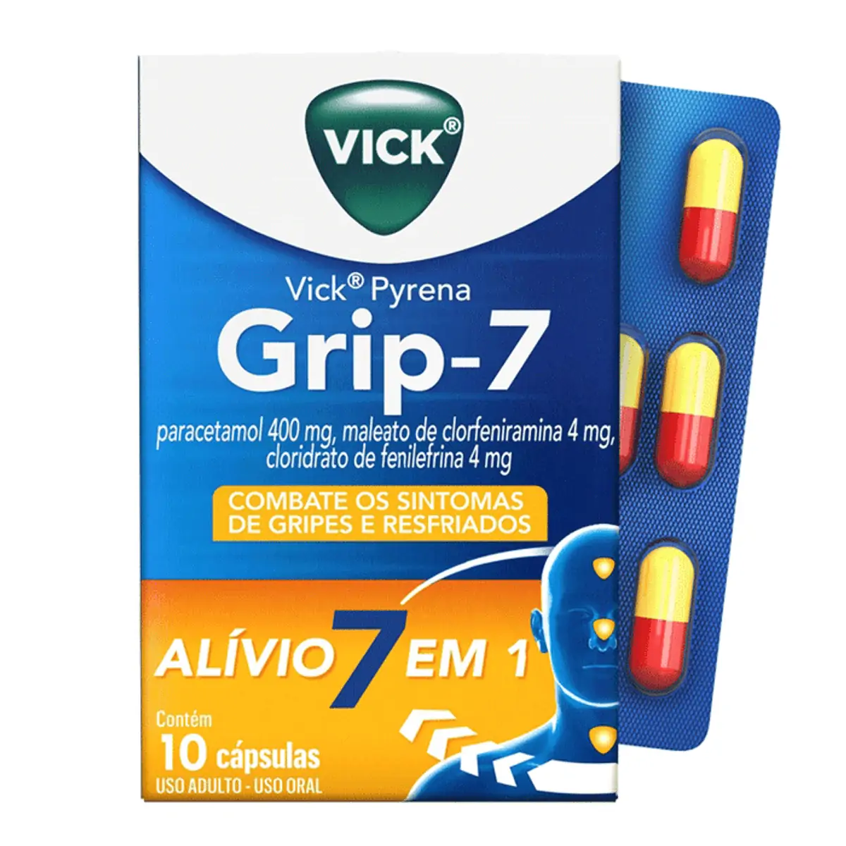 VICK PYRENA GRIP 7 400+4+4MG P&G COM 10 CAPSULAS