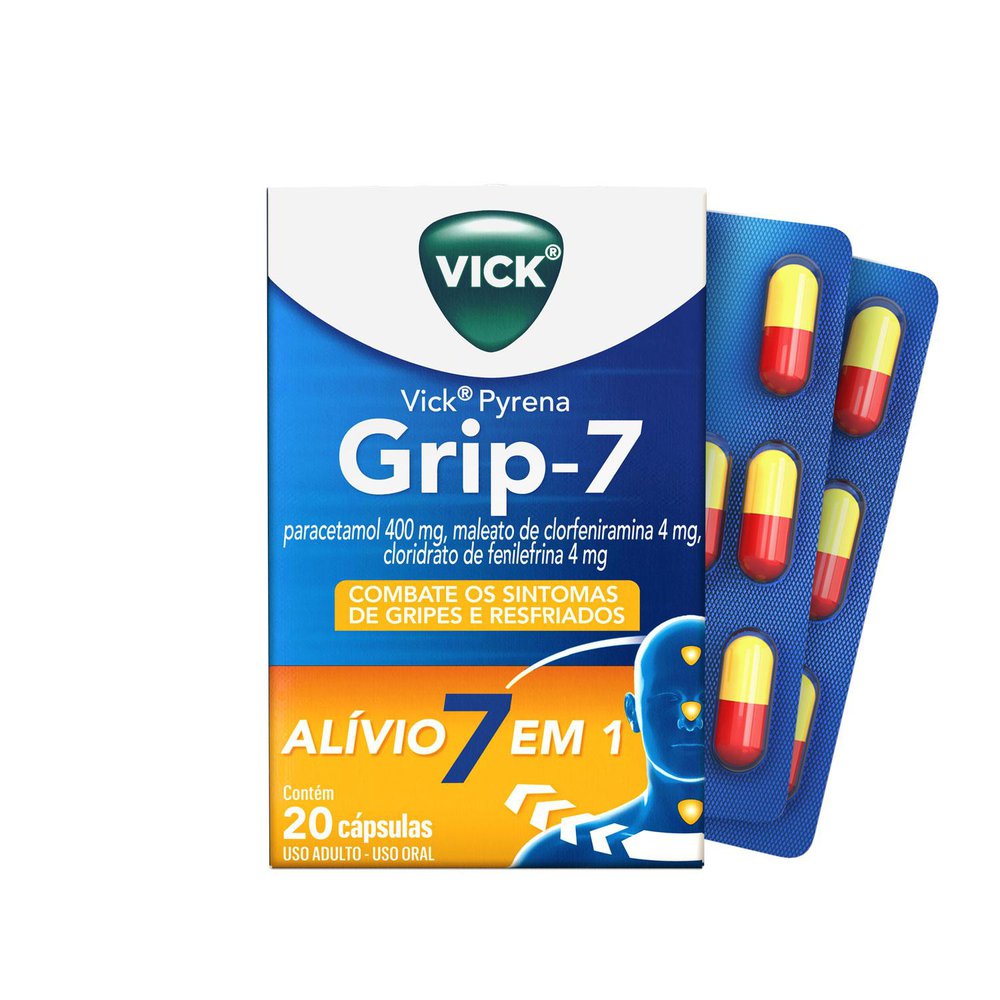 Thumbnail de VICK PYRENA GRIP 7 400+4+4MG P&G COM 20 CAPSULAS