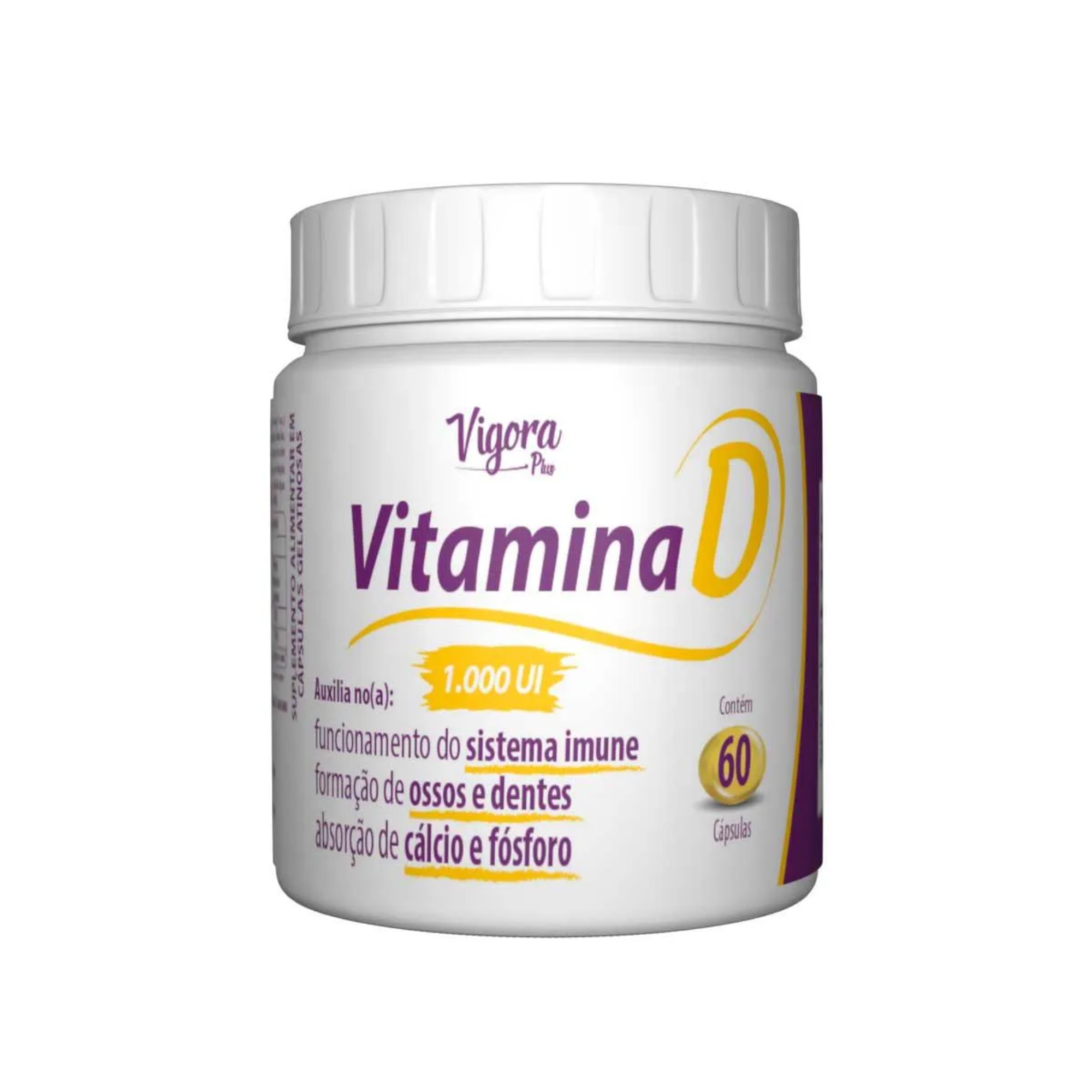VIGORA PLUS VITAMINA D 1000UI PRATI DONADUZZI COM 60 CAPSULAS