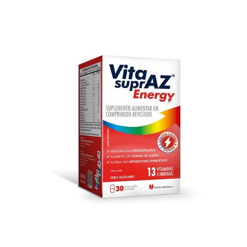 VITA SUPRAZ ENERGY UNIAO QUIMICA COM 30 COMPRIMIDOS REVESTIDOS
