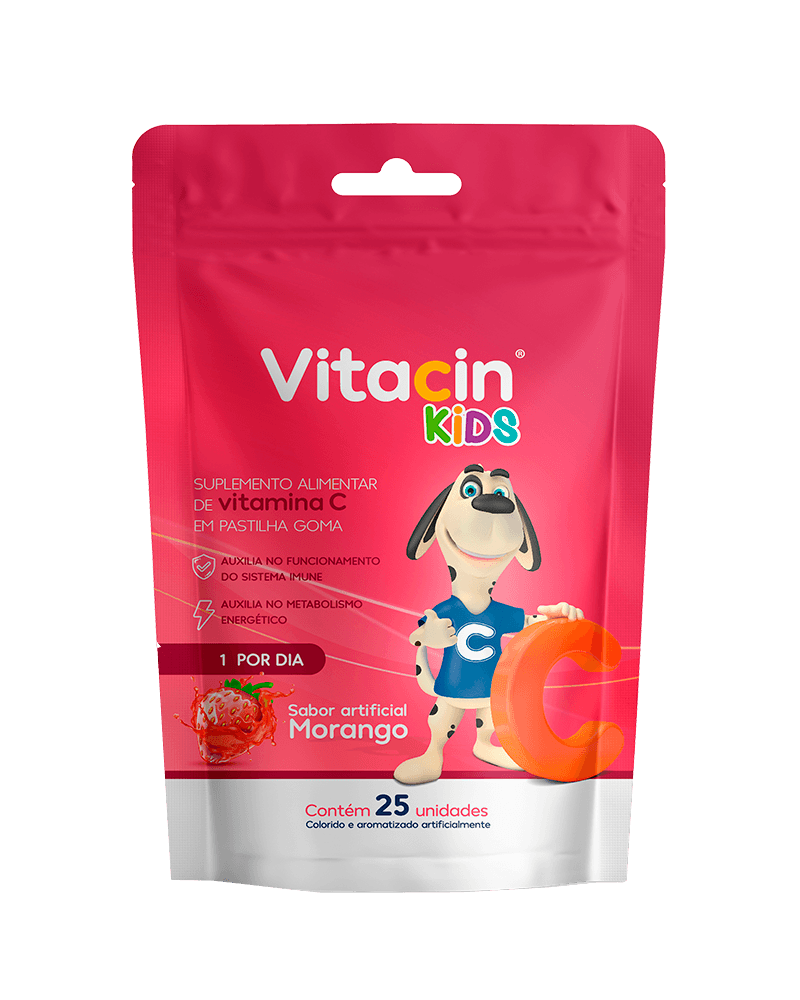 VITACIN KIDS 30MG GEOLAB GOMA MORANGO COM 25 UNIDADES