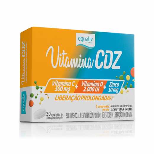 VITAMINA C + D + ZINCO EQUALIV COM 30 COMPRIMIDOS