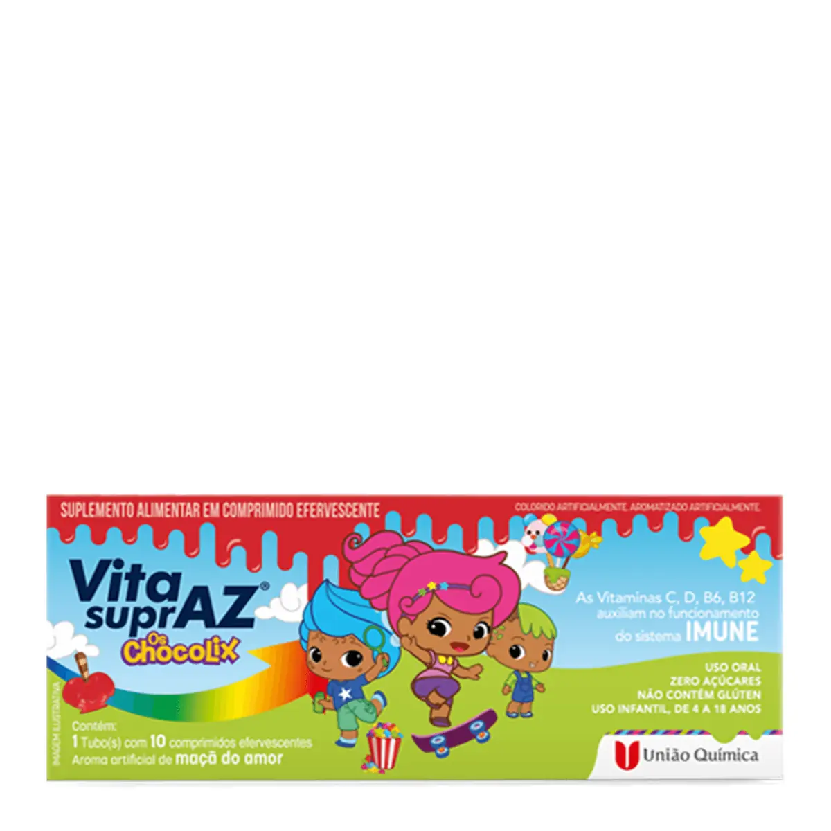 VITASUPRAZ CHOCOLIX UNIAO QUIMICA COM 10 COMPRIMIDOS EFERVESCENTES