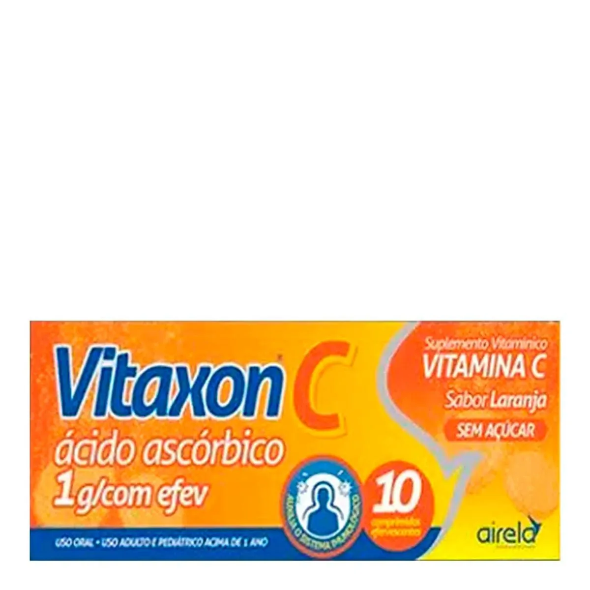 VITAXON C 1G AIRELA EFERVESCENTE LARANJA COM 10 COMPRIMIDOS