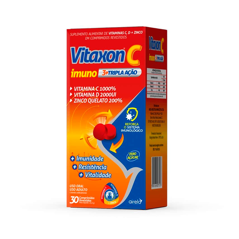 VITAXON C TRIPLA ACAO IMUNO AIRELA COM 30 COMPRIMIDOS