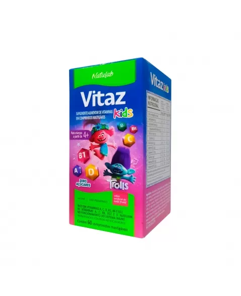 VITAZ KIDS TROLLS NATULAB LABORATORIO COM 60 COMPRIMIDOS MASTIGAVEIS