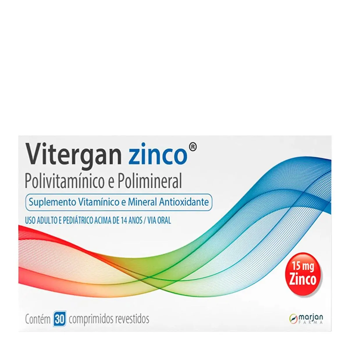 VITERGAN ZINCO 15MG MARJAN COM 30 COMPRIMIDOS