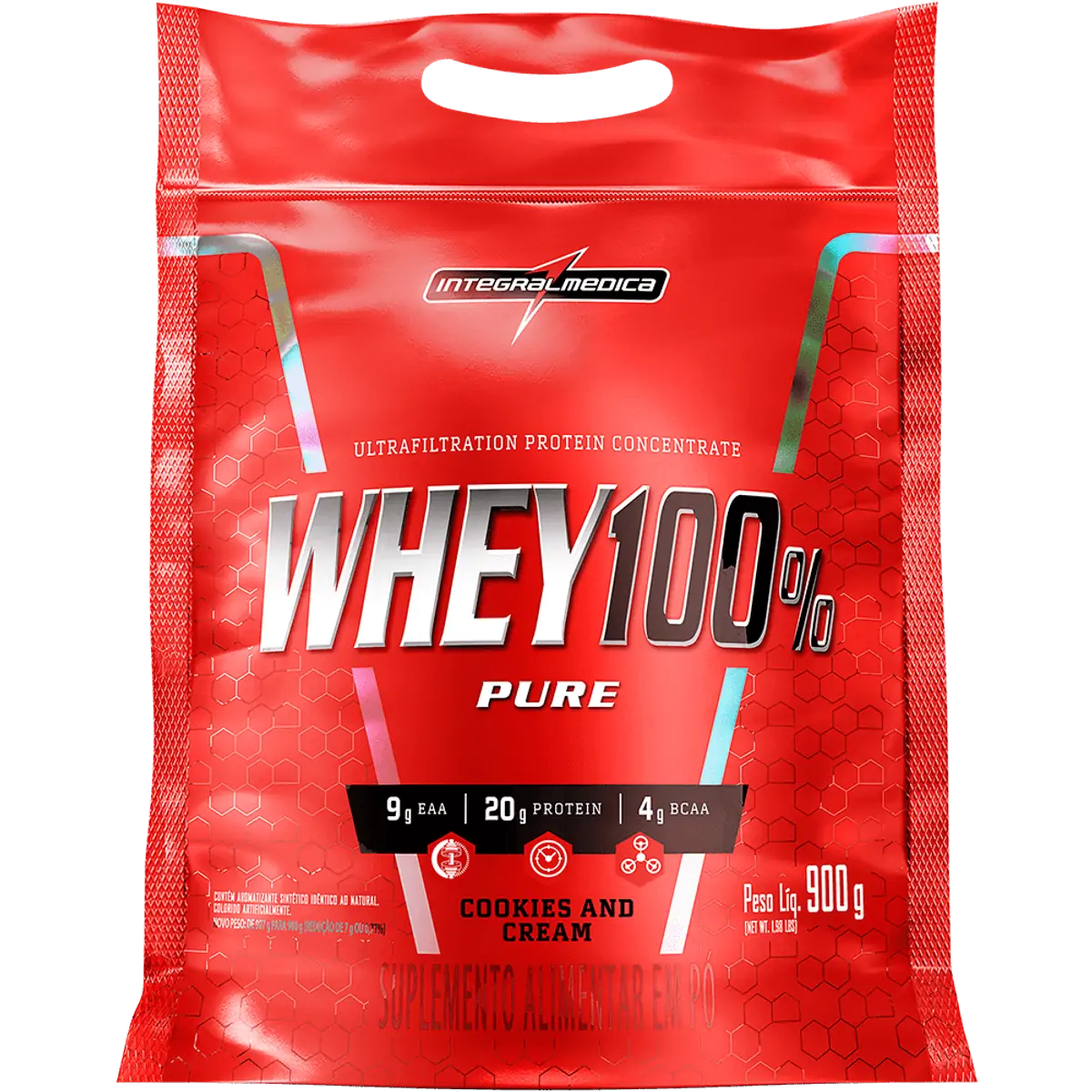 WHEY PROTEIN 100% INTEGRALMEDICA SABOR COOKIES REFIL 907G